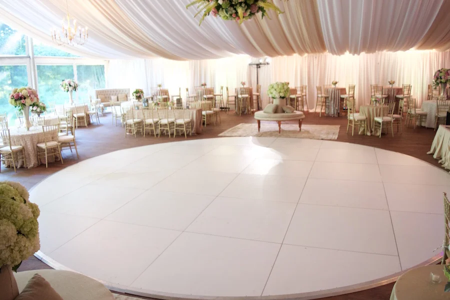 White Round Dance Floor White Door Events