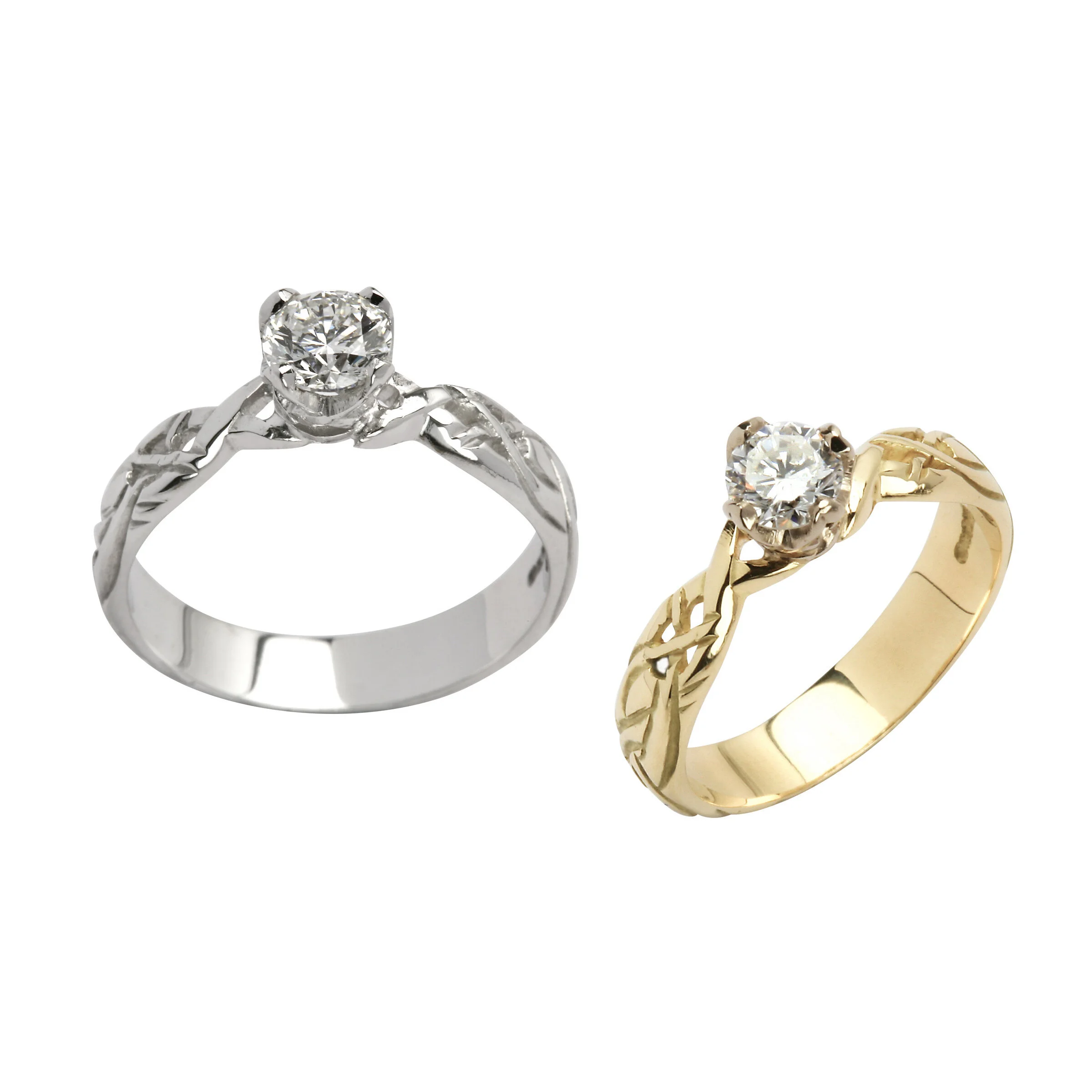 14K Celtic Livia Solitaire Engagement Ring Setting Unique Celtic Wedding Rings