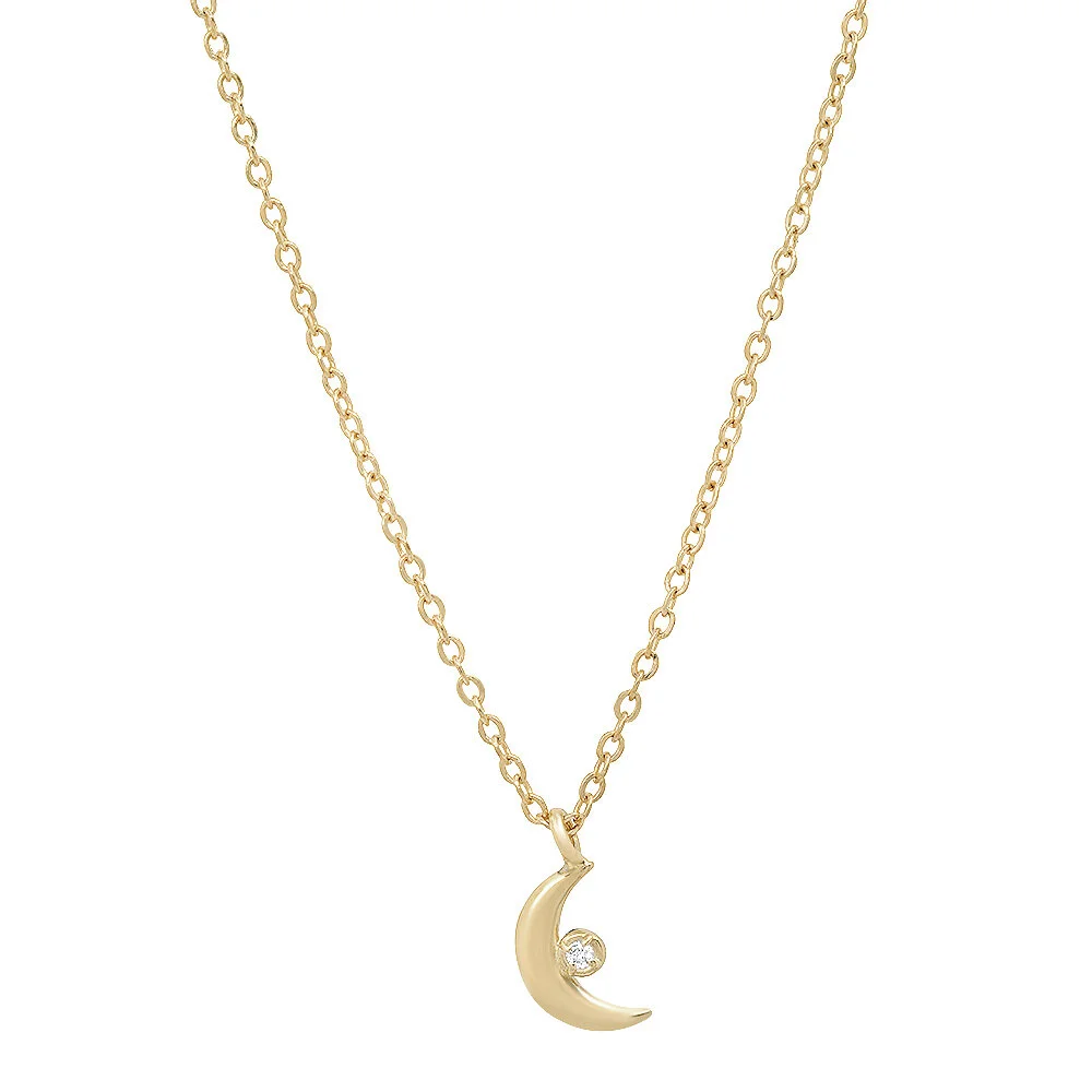 Moon Necklace | 14k GOLD — T I N Y B A 
