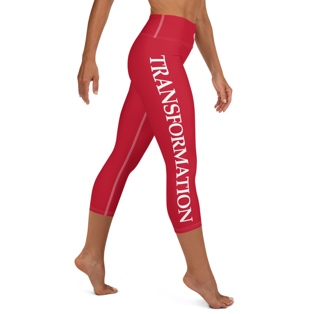 LLG Motto: TRANSFORMATION. All-Over Print Yoga Capri Leggings. 3 Colors w.  Logo & Signature — Ladies' Life Guide
