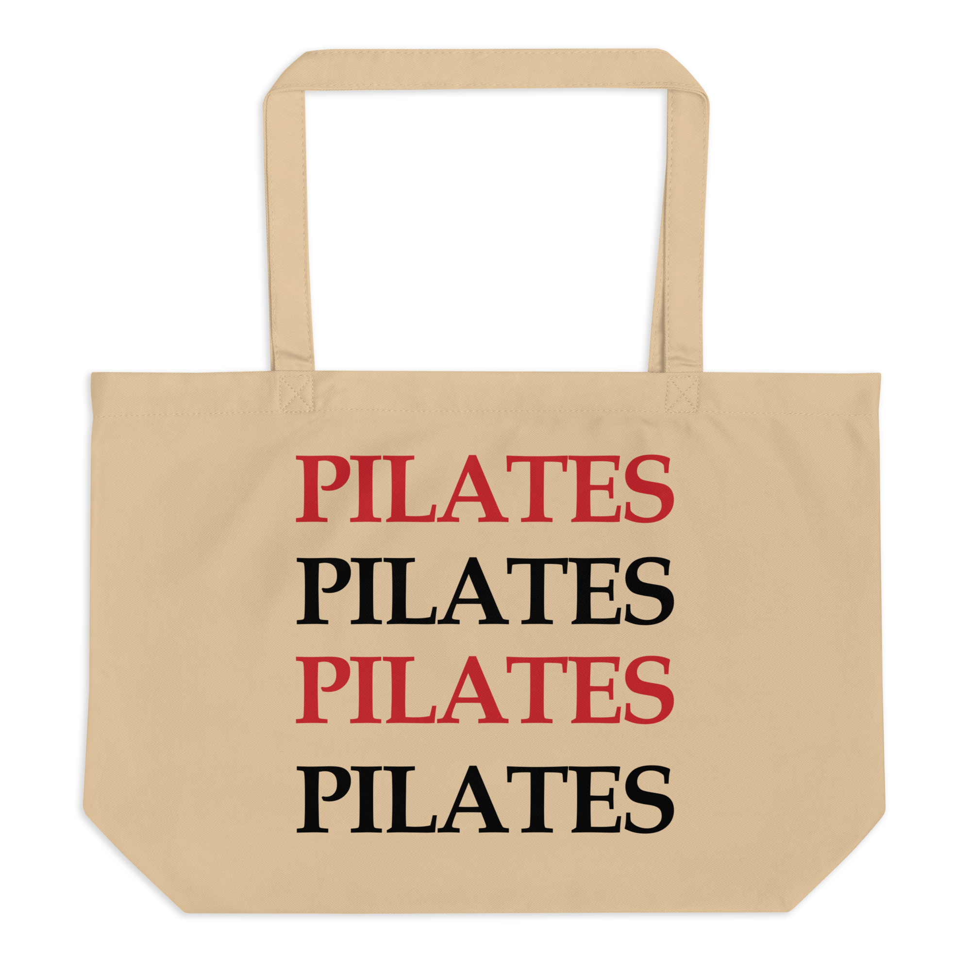 LLG Motto: PILATES. Large Black and Oyster White Eco Tote Bag w. Logo &  Signature. — Ladies' Life Guide
