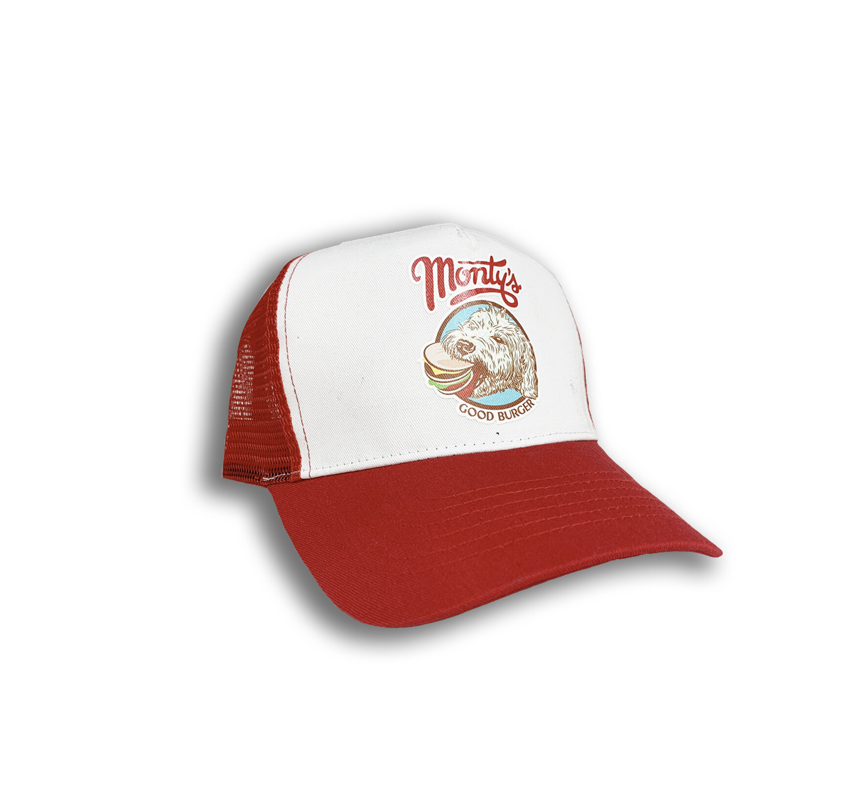 Classic Monty's Trucker Hat (RED) 🦊 — Monty's Good Burger