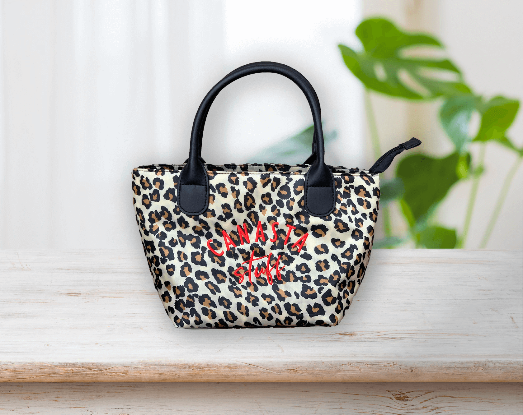 Leopard Print Canasta Stuff Carry Bag — New Jersey Canasta Club
