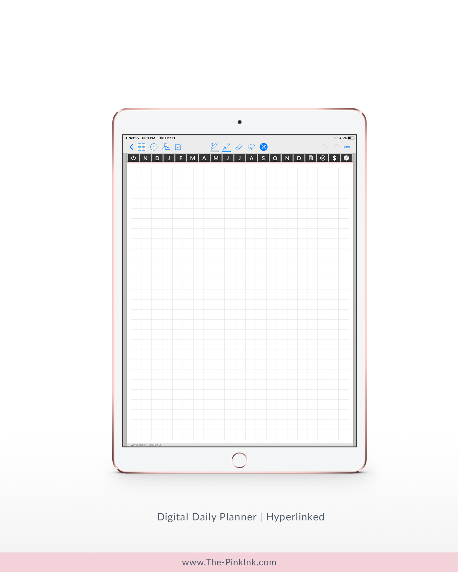 graphic about Digital Day Planner named Crimson 2018 - 2019 Dated Electronic Day by day planner, Regular monthly planner Monday Sunday Start off The Crimson Ink for girl house owners