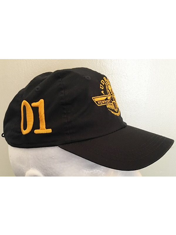 black and gold hat