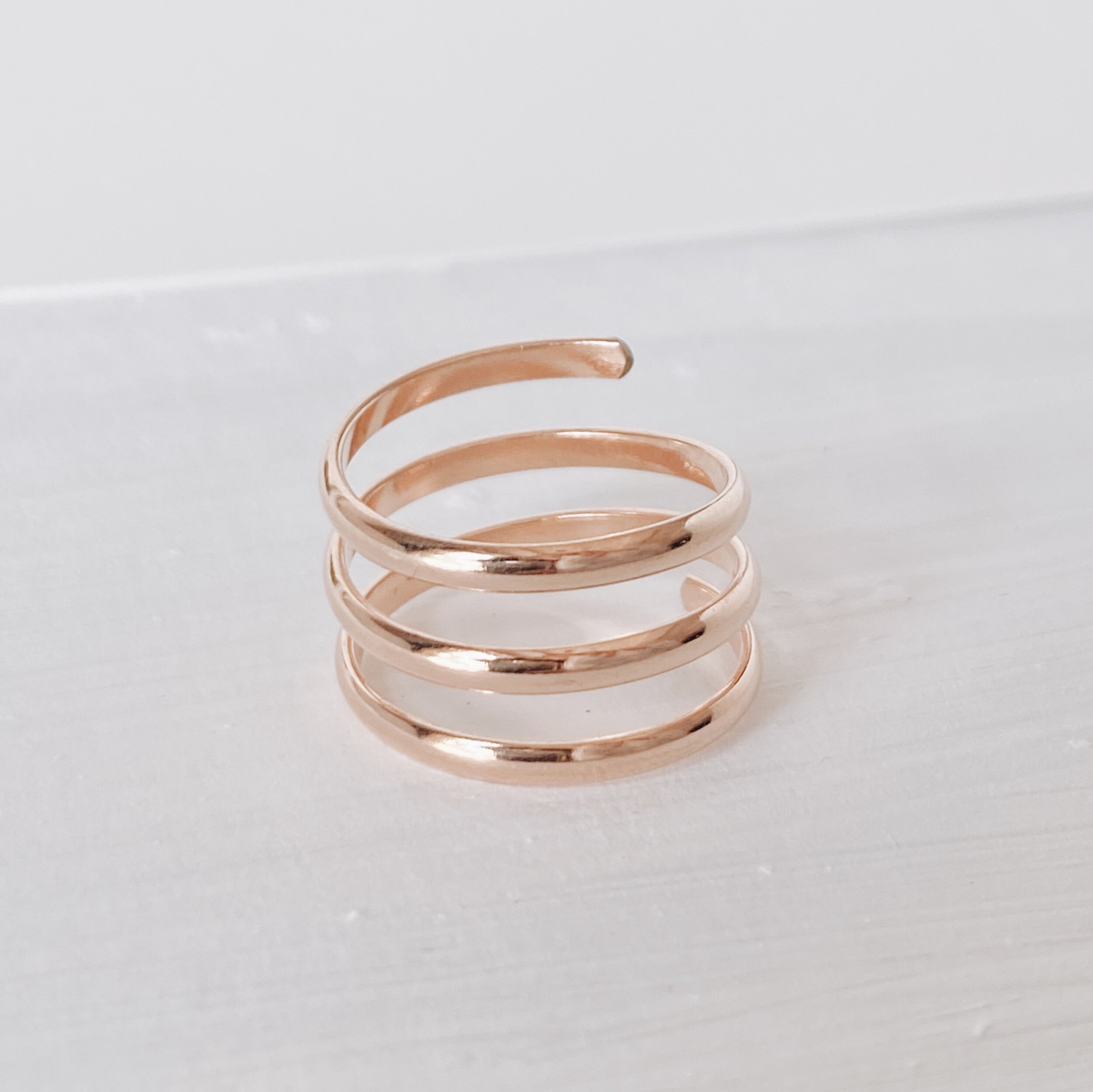 Rose Gold Over Sterling Silver Wire Swirl Toe Ring, Wire Ring