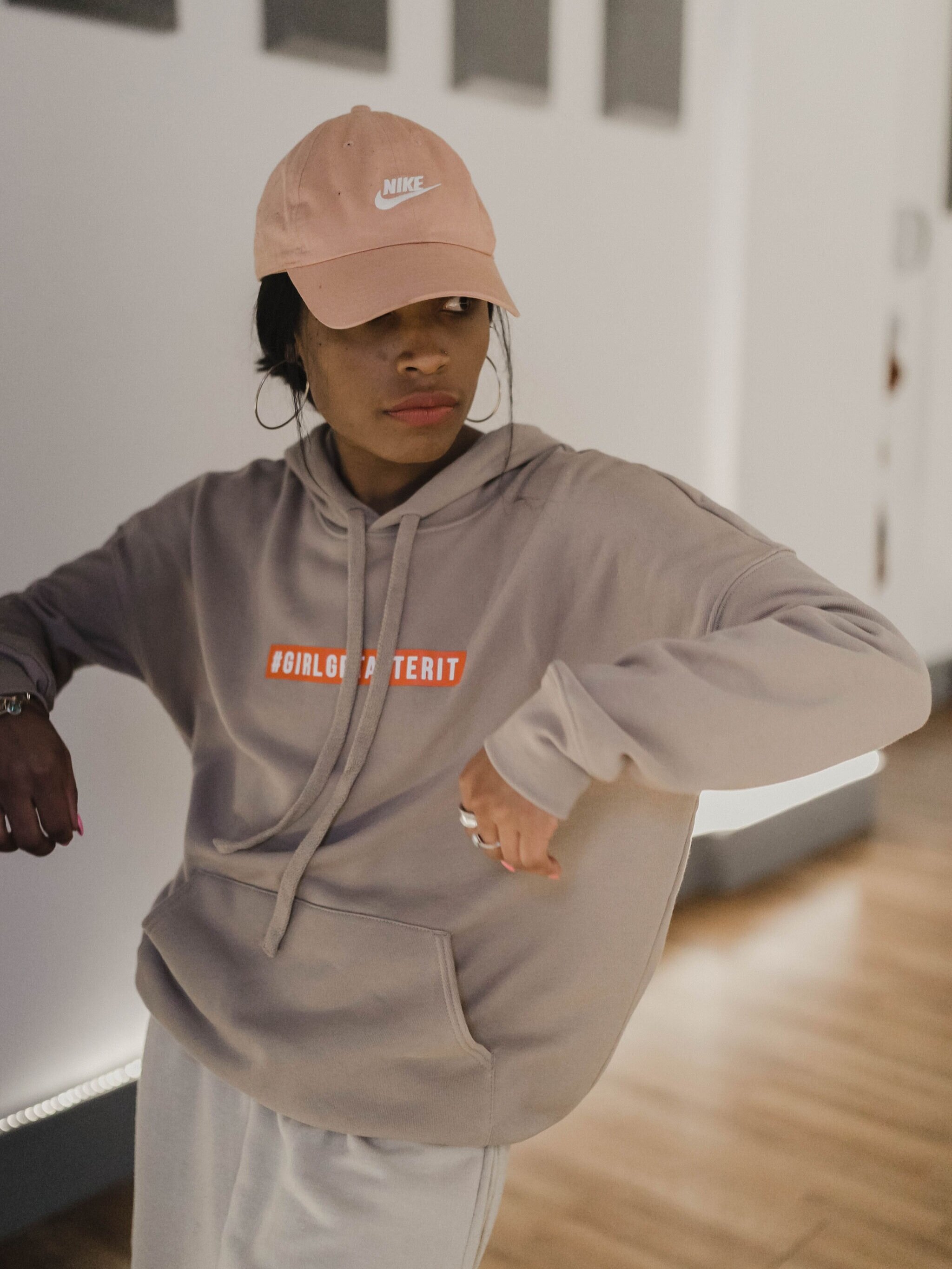 nike hoodie tan