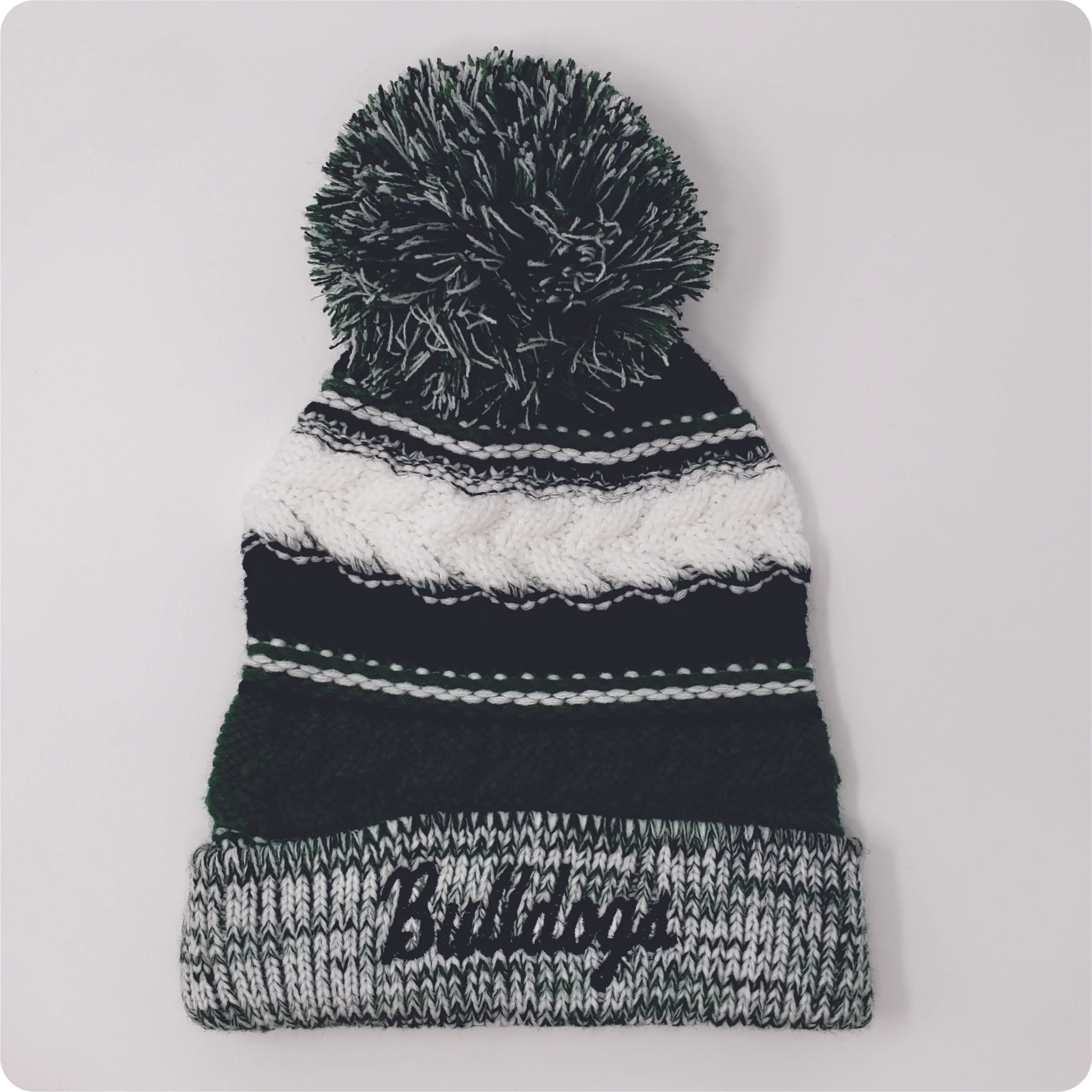 sports beanie hats with pom