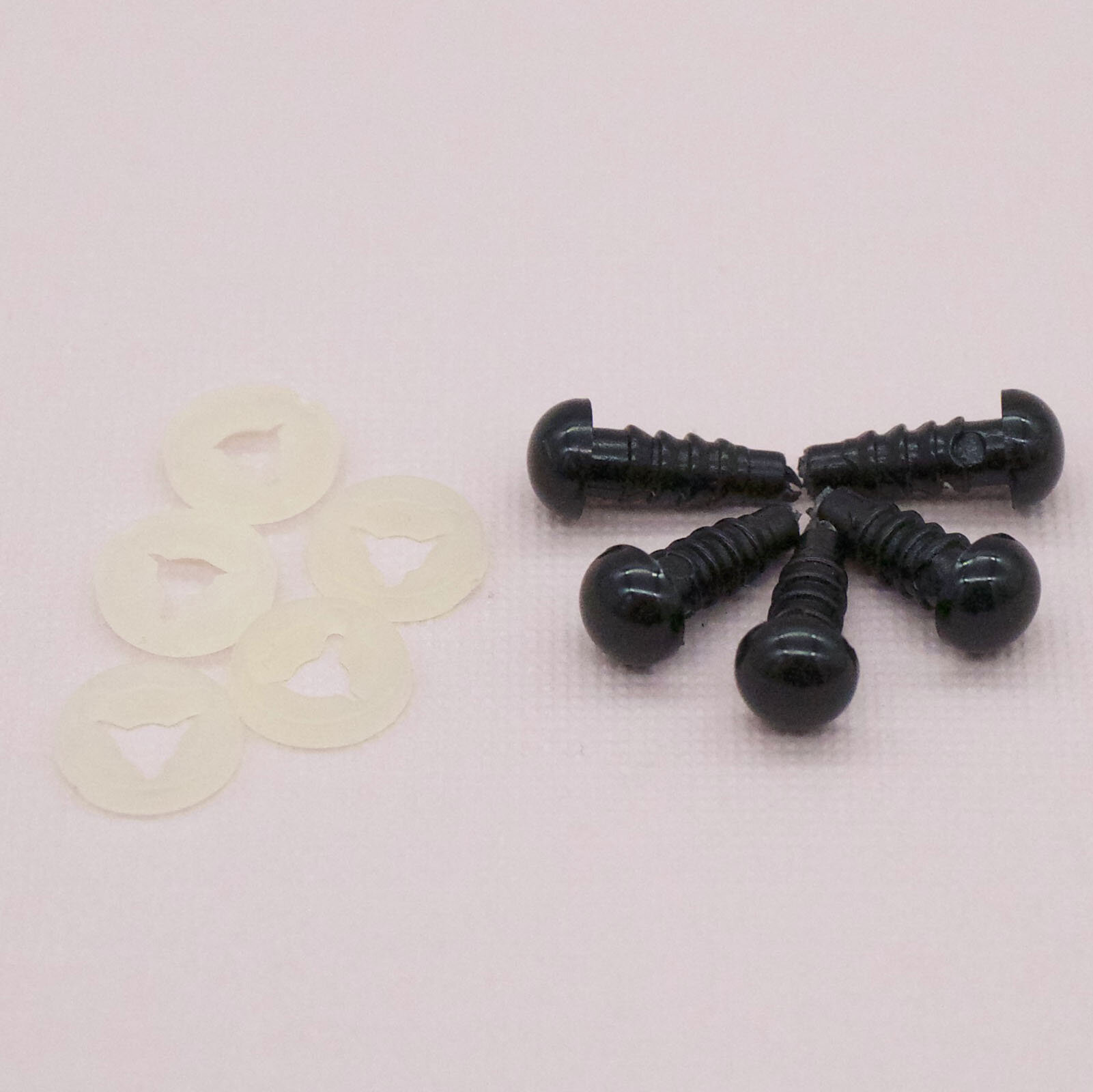 6mm Safety Eyes in Black - 5 Pairs 