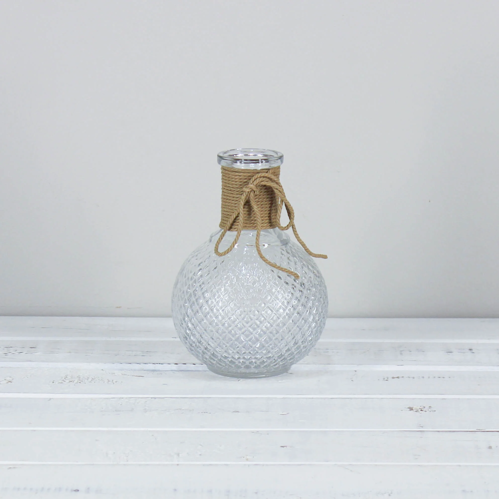 Cut Glass Ball Vase W Rope Detail Got It Covered Wedding