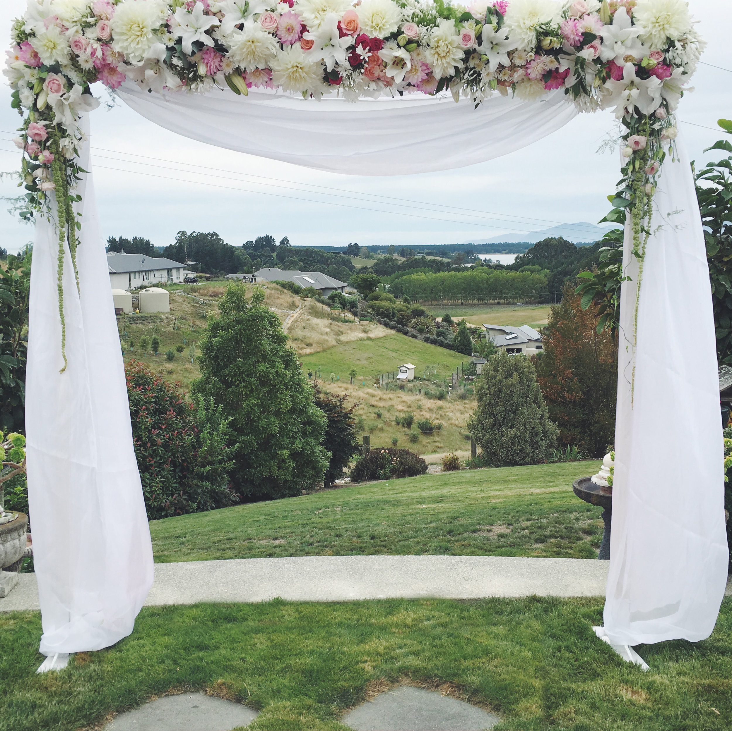 Wooden Archway W Silk Draping Got It Covered Wedding Events