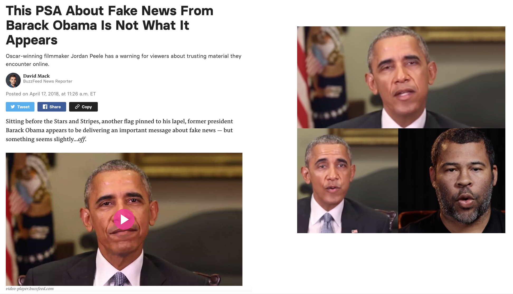 Buzzfeed巴拉克·奥巴马(Barack Obama)/乔丹·皮尔(Jordan Peele)教育深造