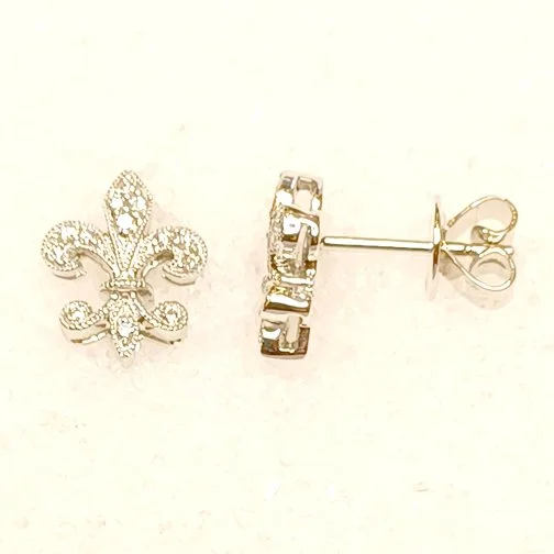 14k Gold Fleur-De-Lis Stud Earrings 14k Gold Fleur-De-Lis Stud Earrings