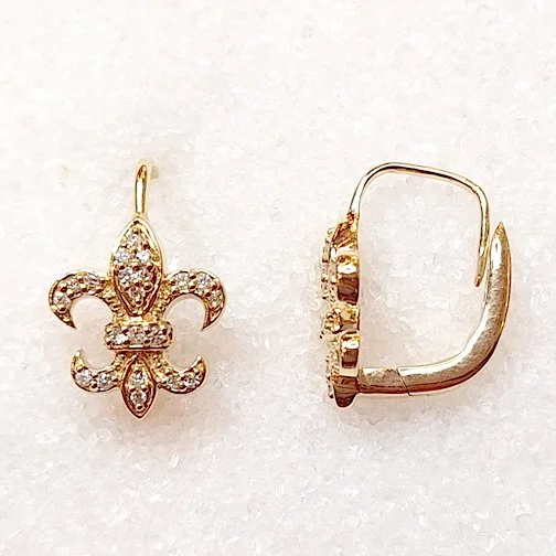 14k Gold Fleur-De-Lis Stud Earrings 14k Gold Fleur-De-Lis Stud Earrings