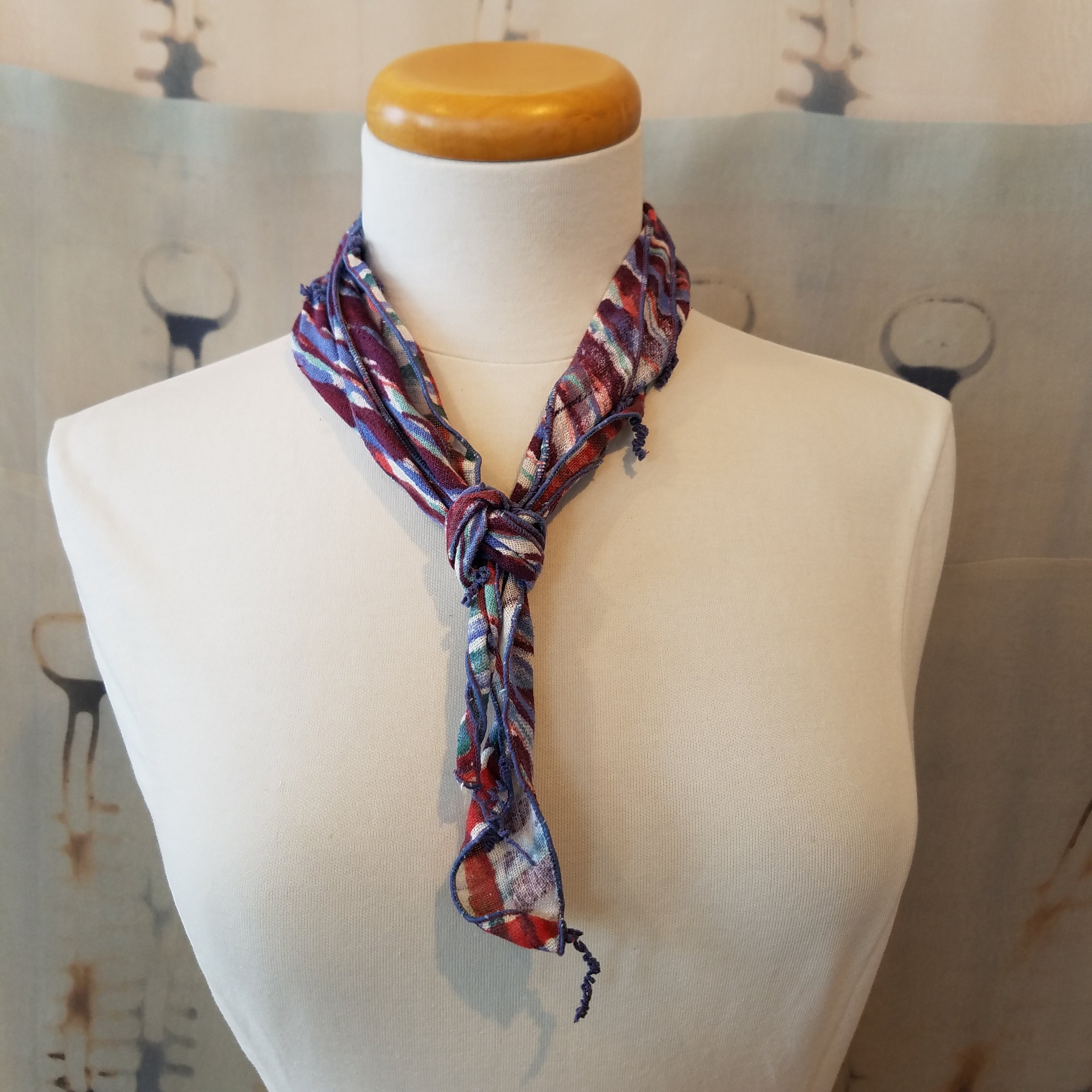 Hand Painted Raw Silk Scarf