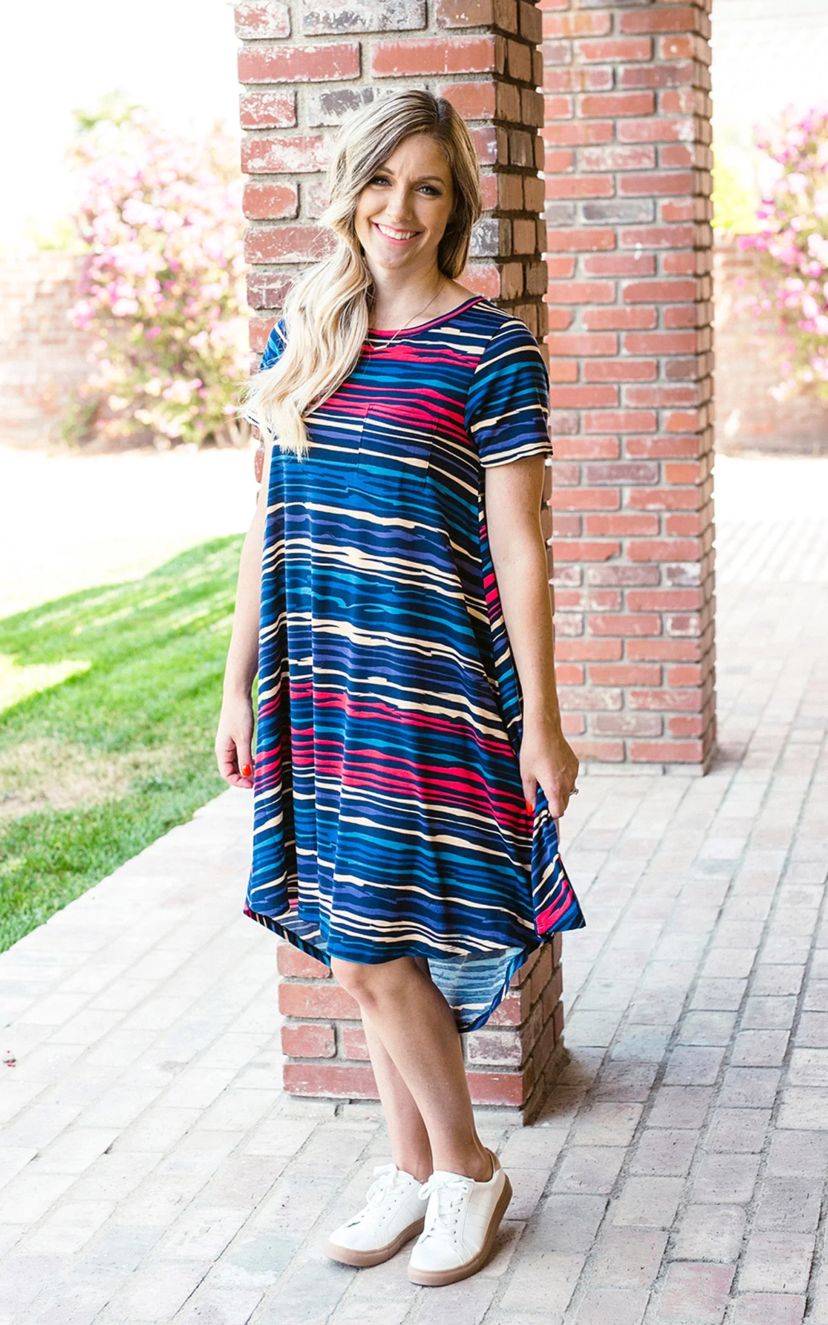 red long shirt dress