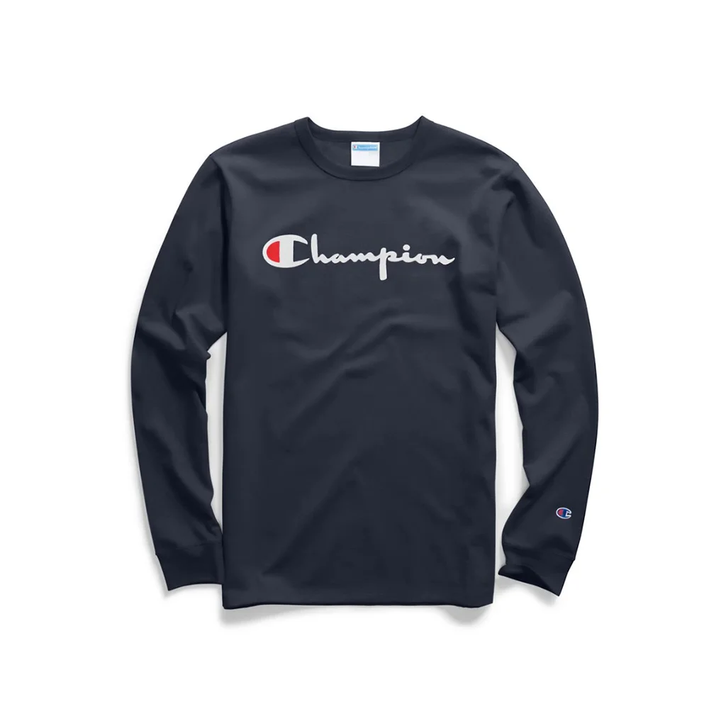 champion script tee navy