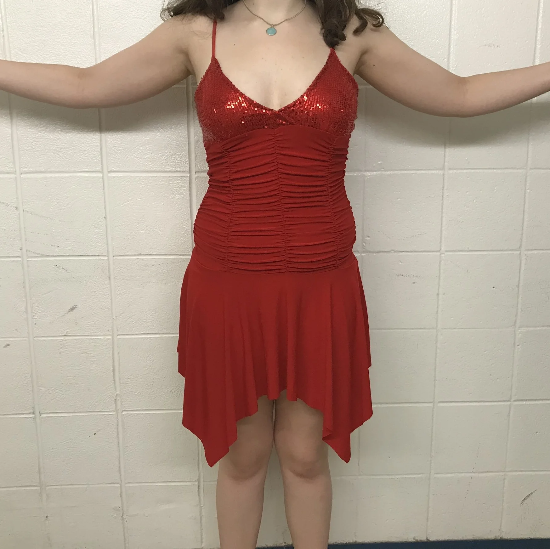 red latin dress