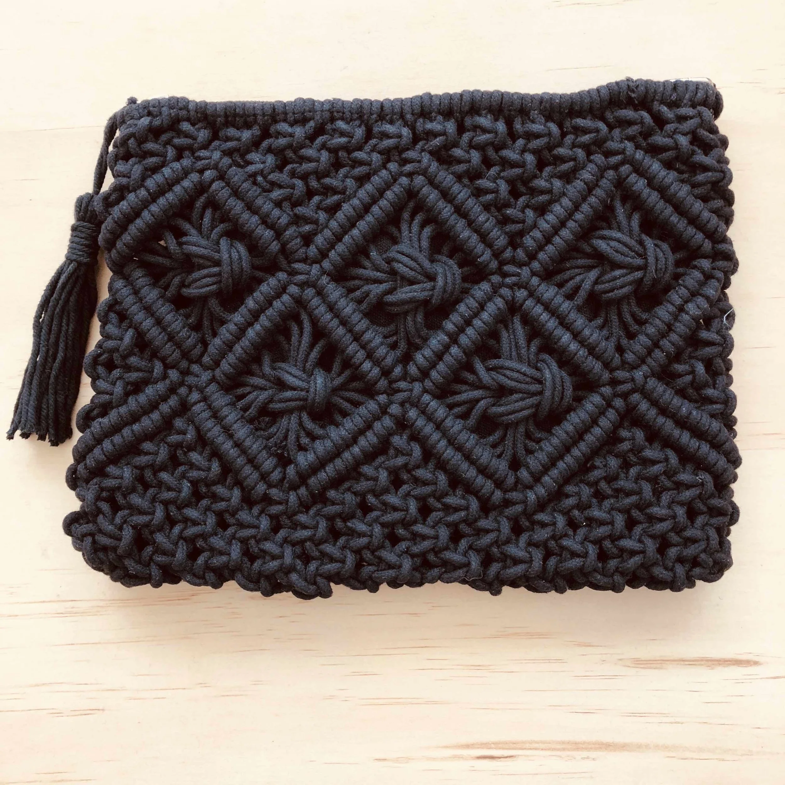 macrame clutch bag