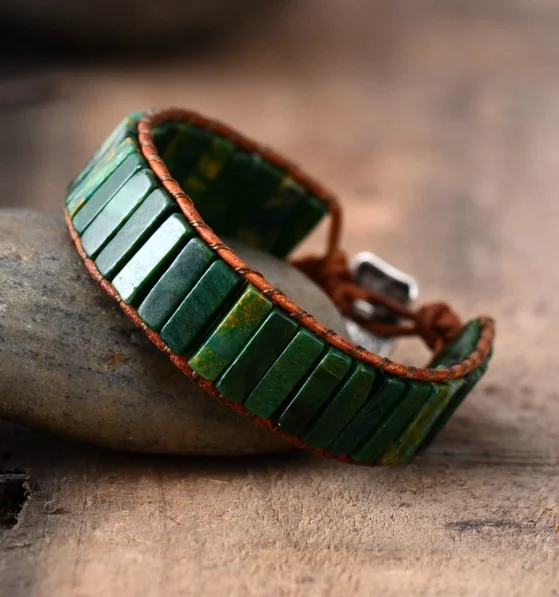 stone and leather bracelets