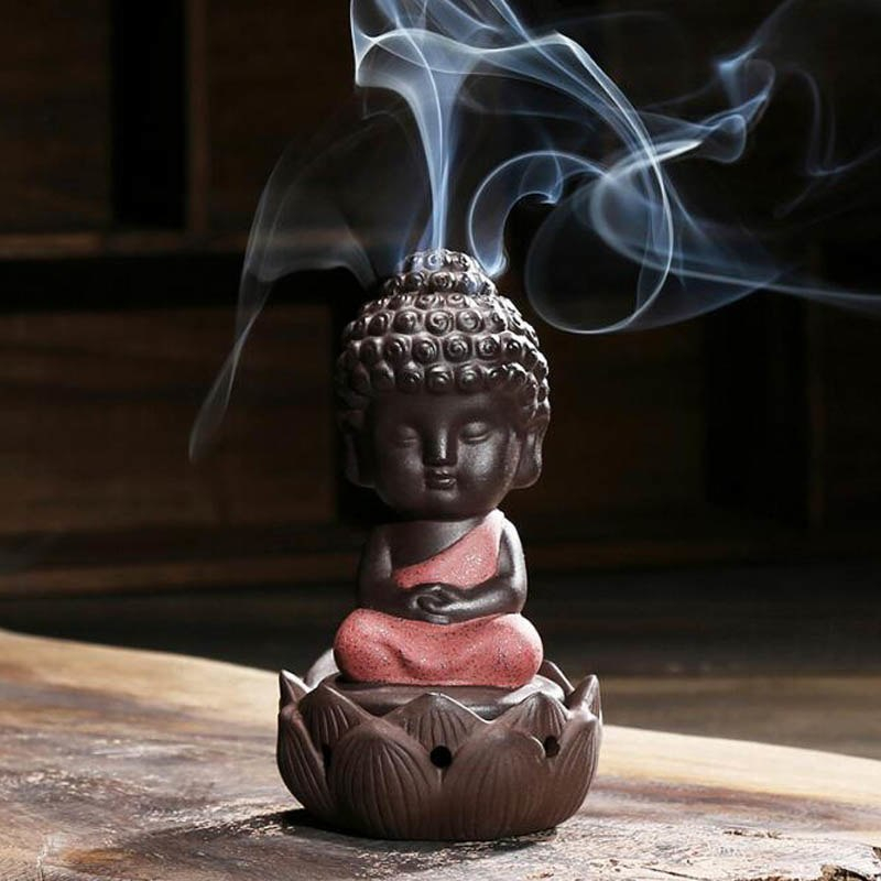 zadel Protestant Parelachtig Lotus Baby Mini Buddha Incense Burner — Peaceful Island