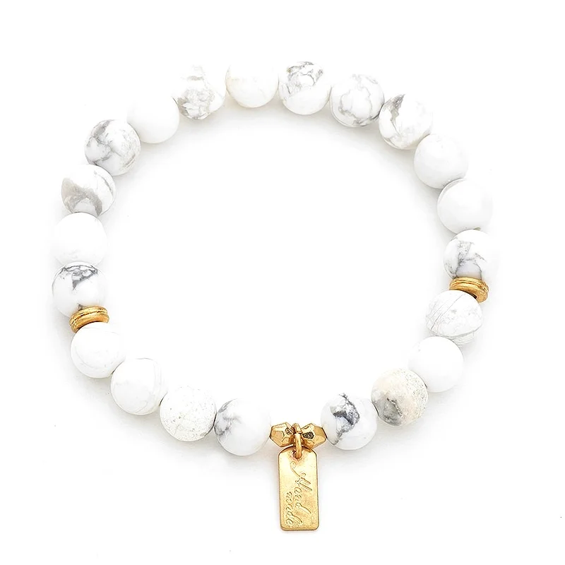 white bead bracelet