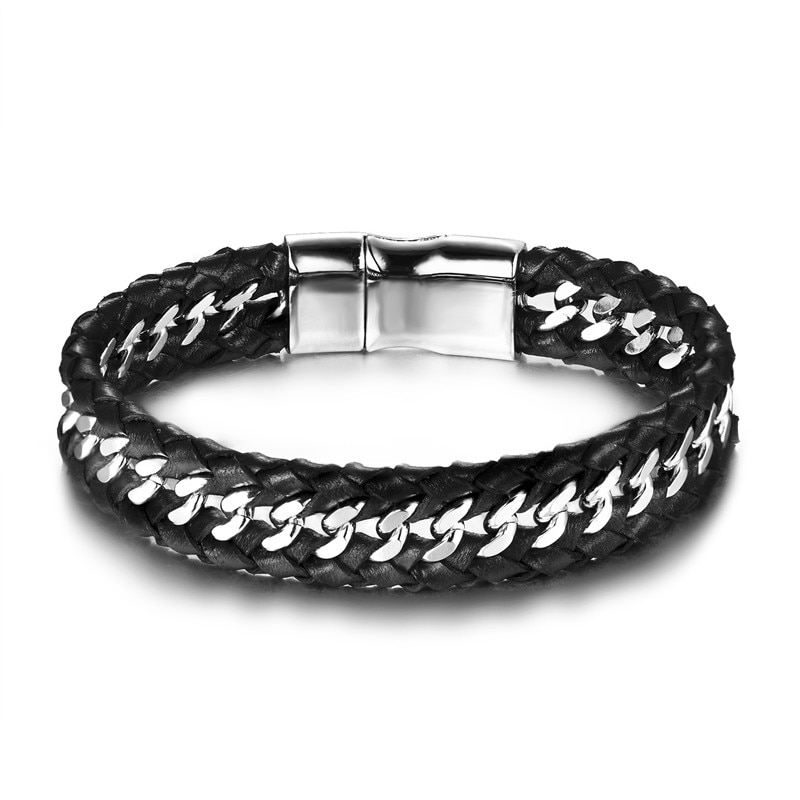 Boohoo Chain Link Bracelet in Black for Men Mens Bracelets 