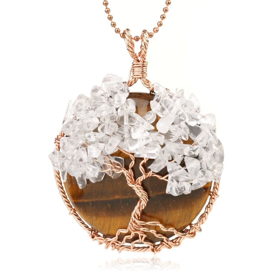 Magical Tree Of Life Crystal Necklace 