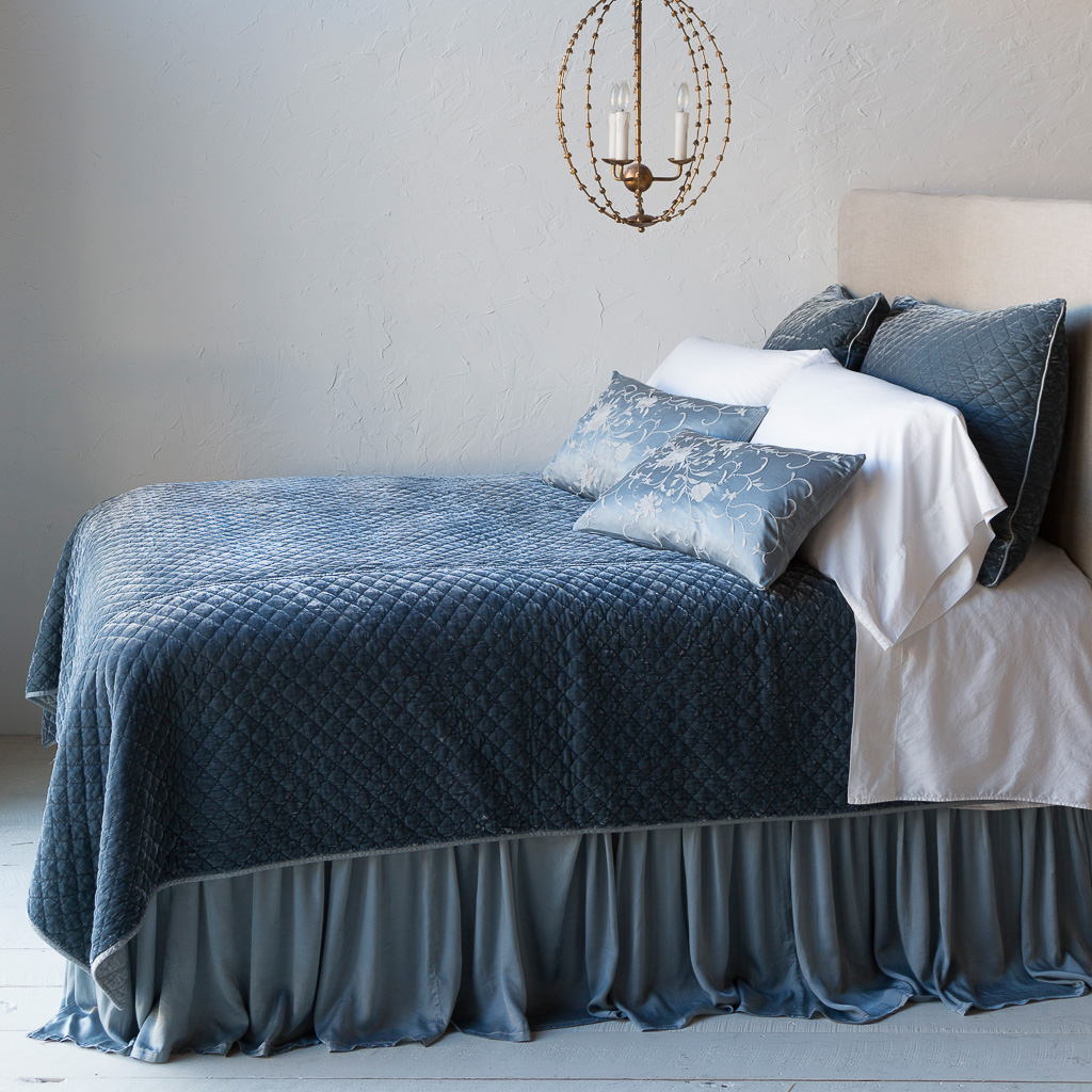 Silk Velvet Quilted Coverlet Cle