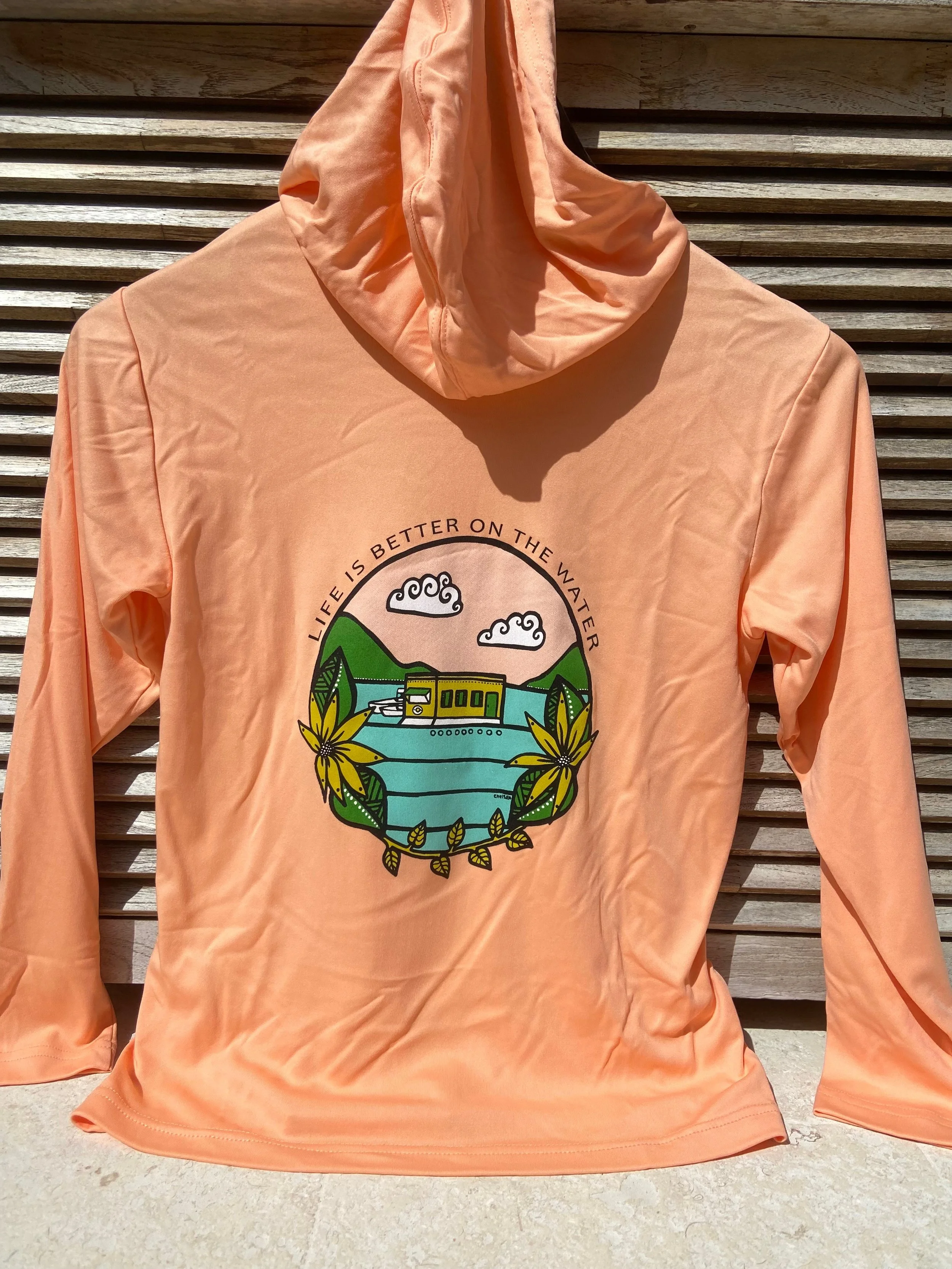 Youth Hooded Sun Shirt — LIME OUT