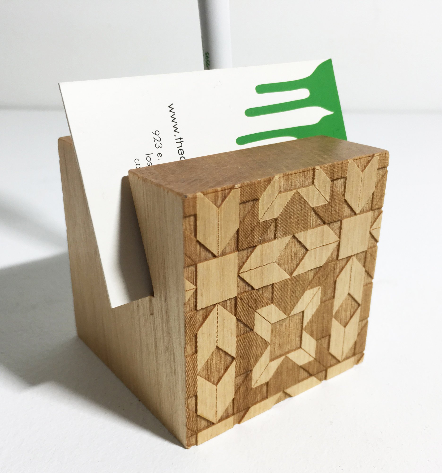 Custom Check Presenter Business Card Holder Personalized Wood