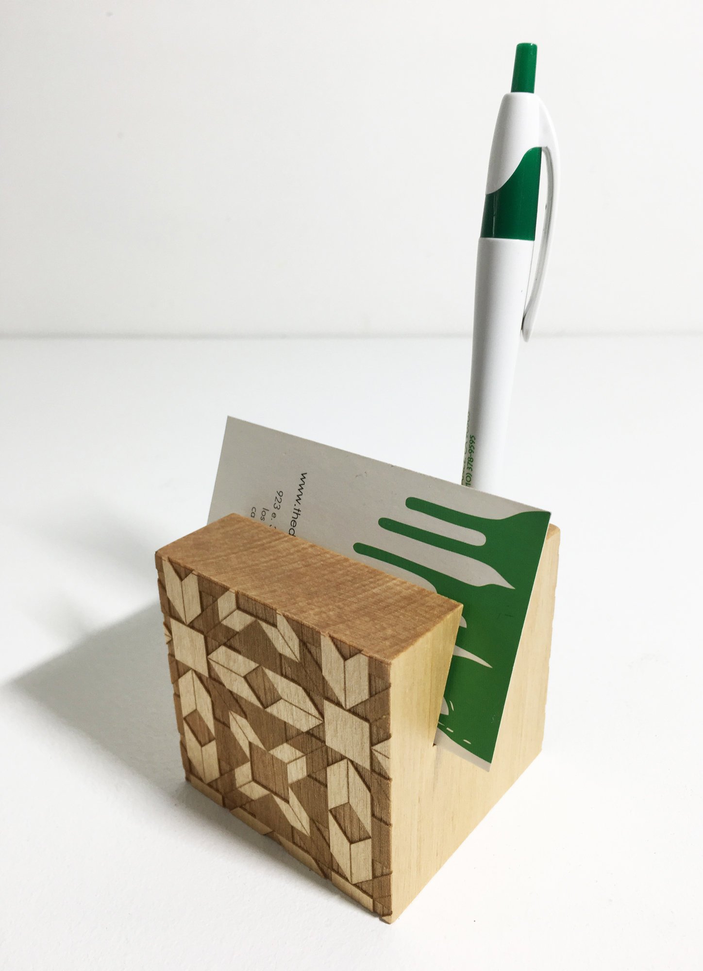 Custom Check Presenter Business Card Holder Personalized Wood