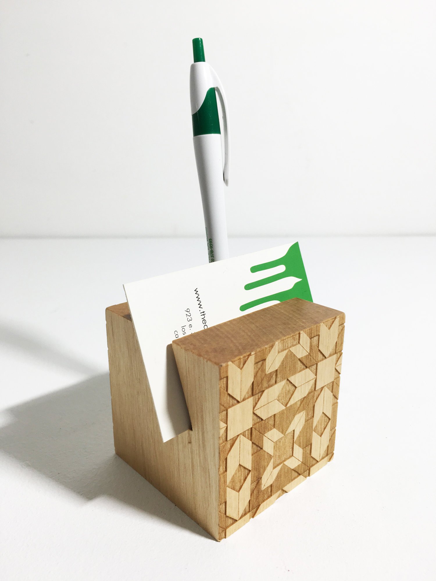 Custom Check Presenter Business Card Holder Personalized Wood