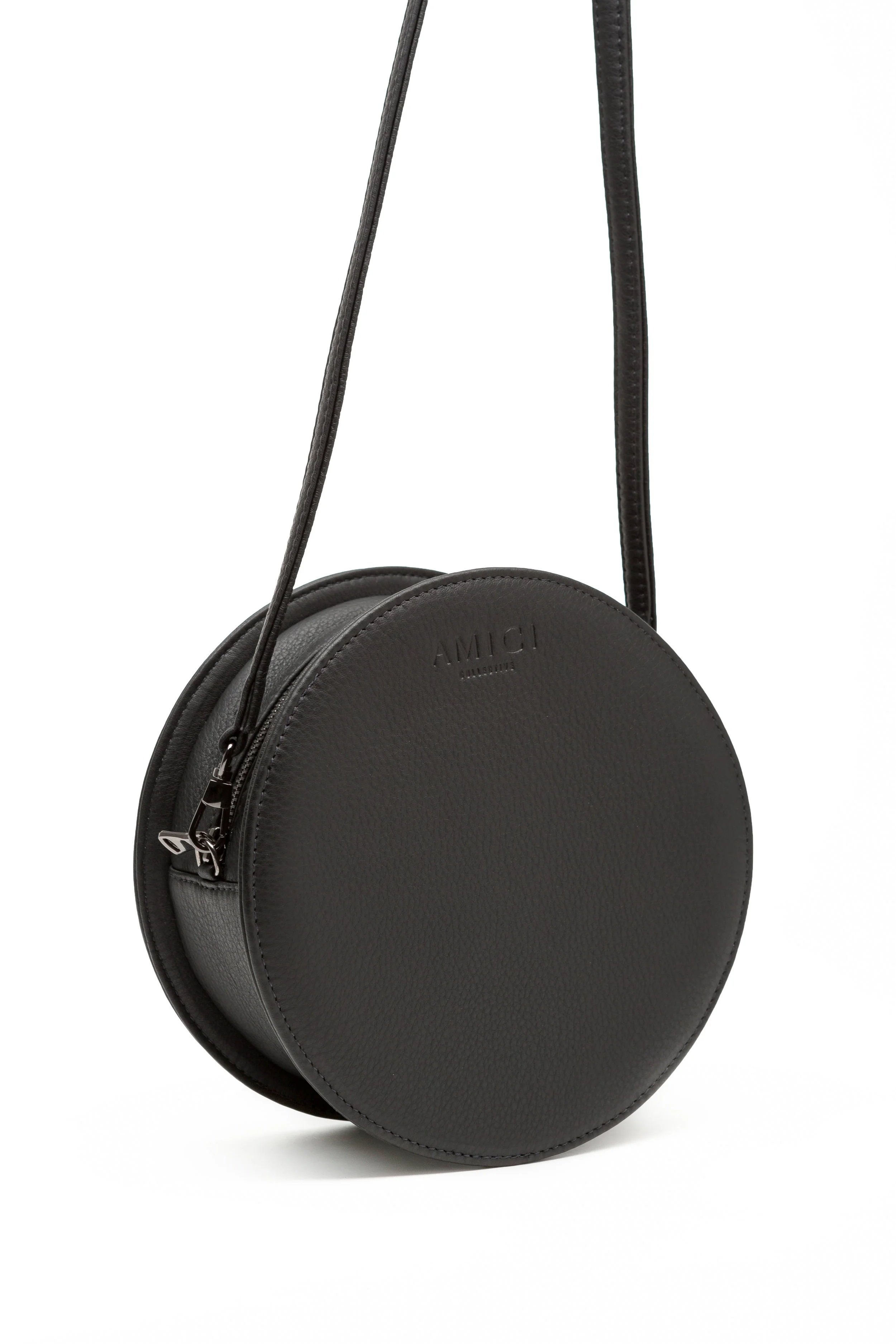 black round handbag