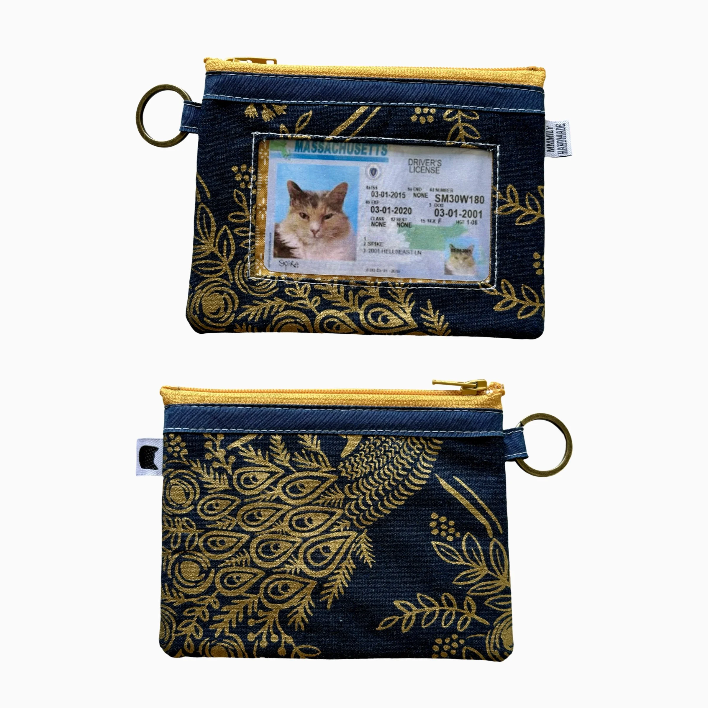 Metallic Floral Zippered Wallet (with clear I.D. pocket) — Mmmily 