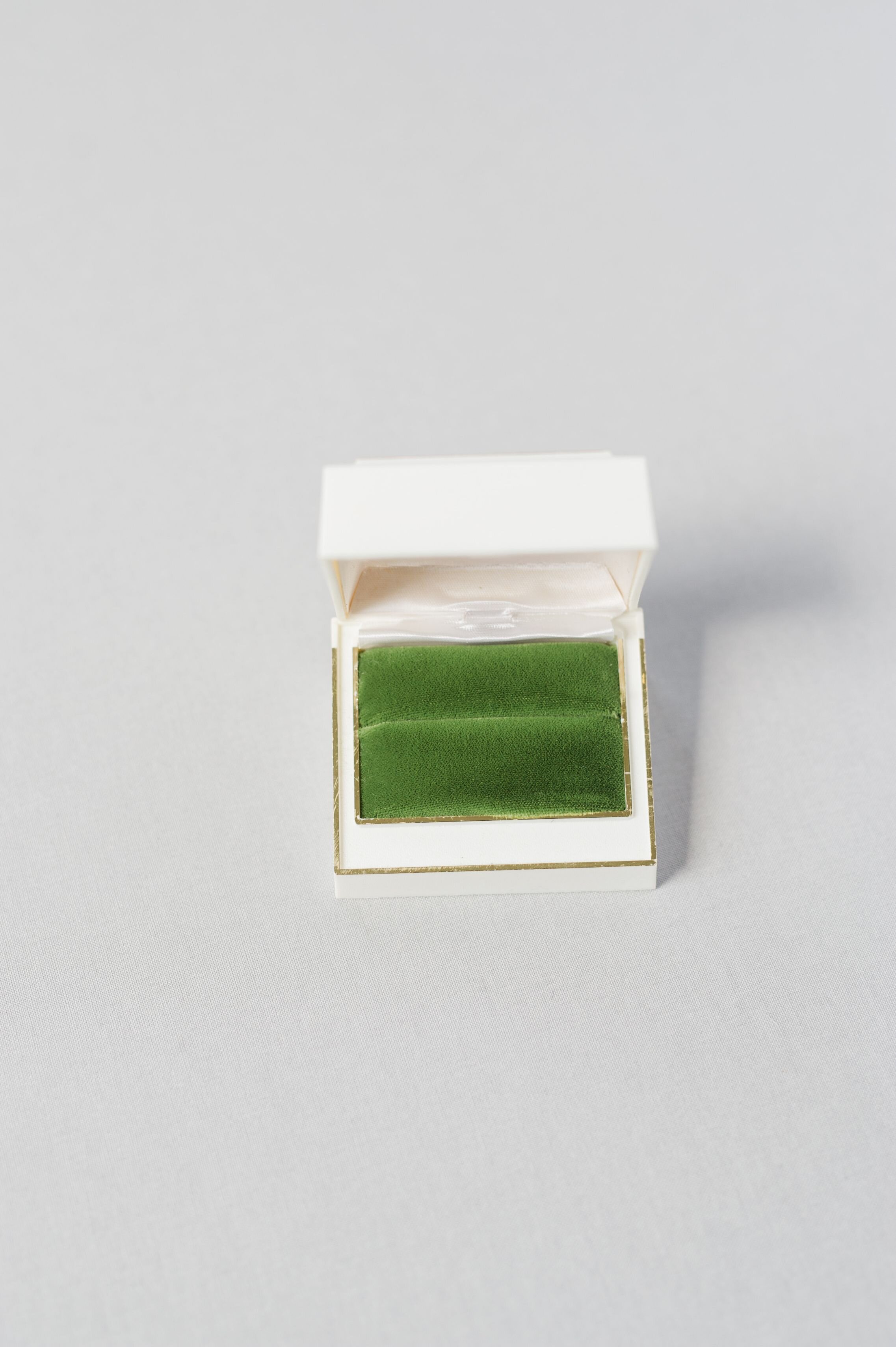vintage acrylic art deco ring box. green velvet lining — Brooke Allison