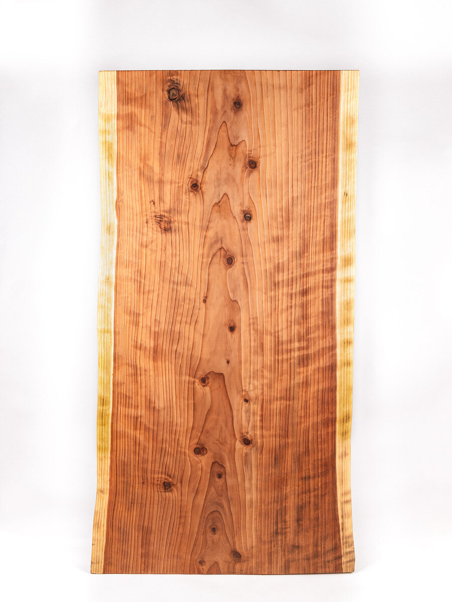 1 Round Redwood Slab Surfaced 60”x55”x2 1/4”