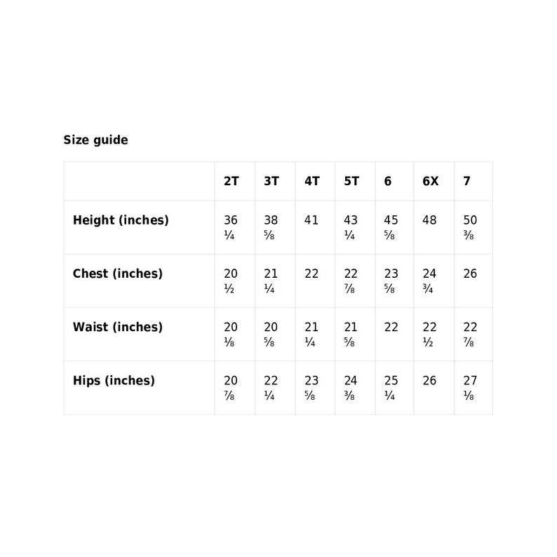 girls swimsuit sizes