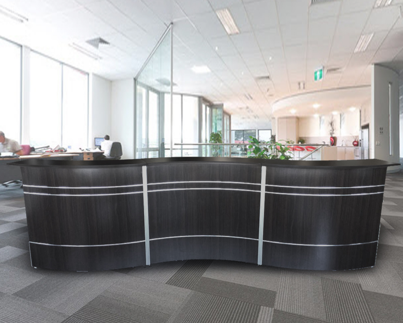 Lfco 143 X 34 Wave Reception Desk For 2 Map Office Furniture
