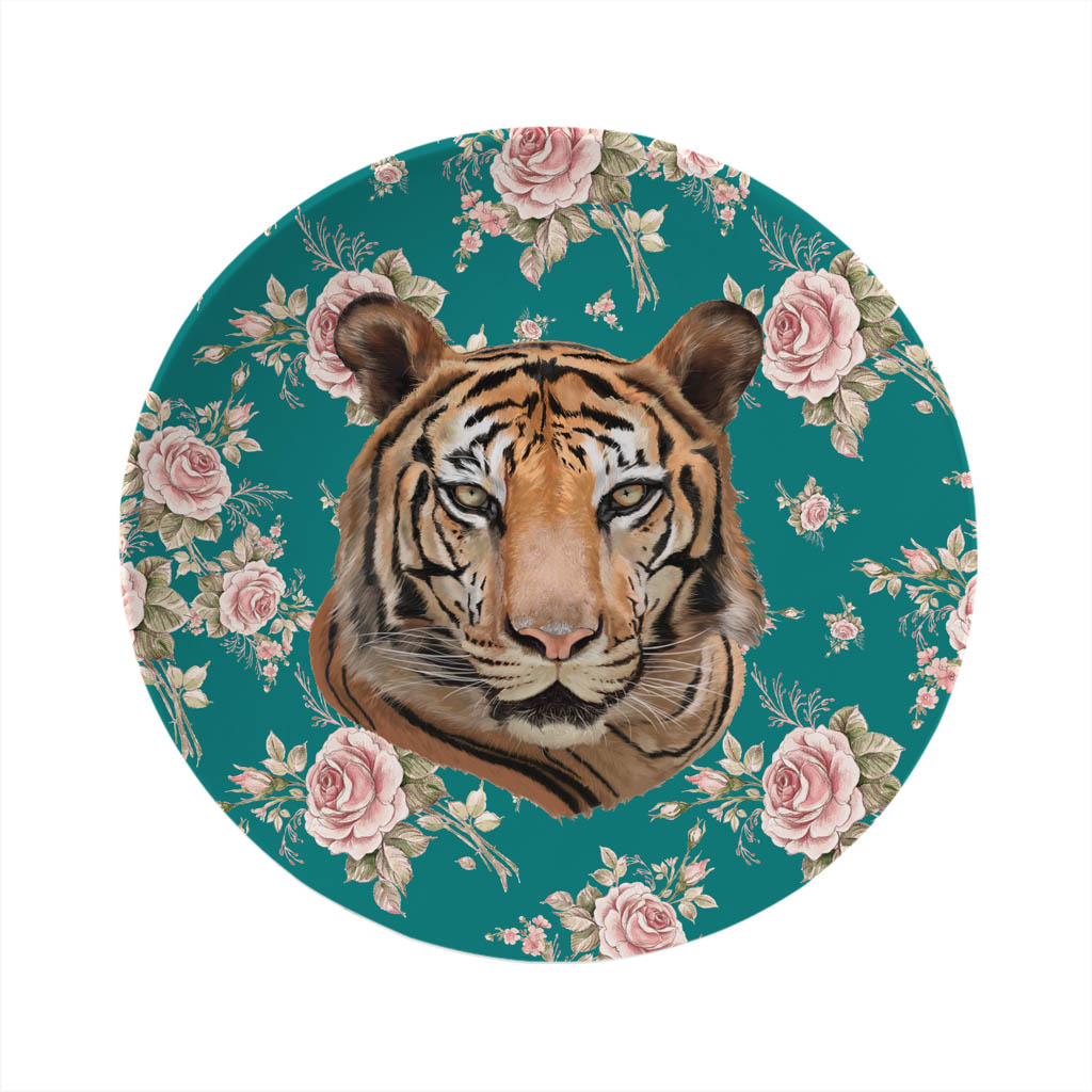 Cool Kids Teal Tiger Accent Plate Set Of 4 Luxe Fete Social