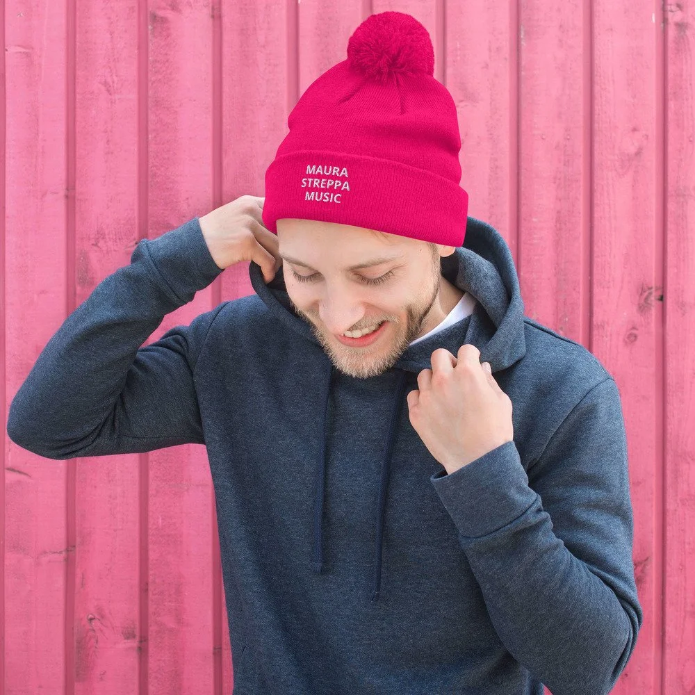 Maura Streppa Music Pom-Pom Beanie 