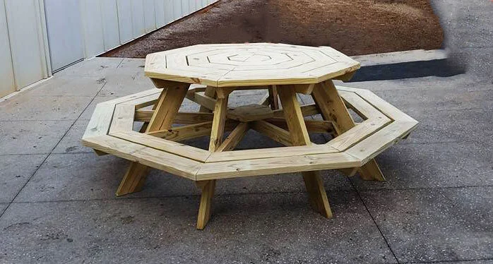 Wooden octagonal garden table sales