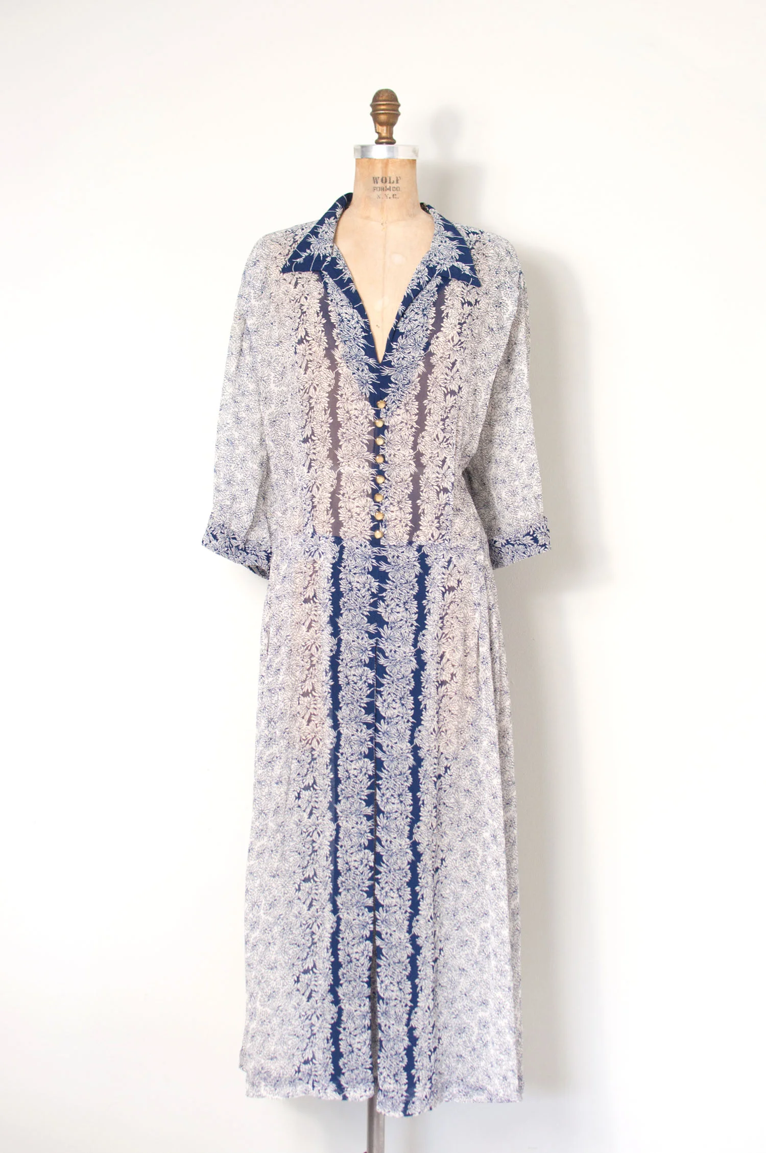 navy blue floral print dress