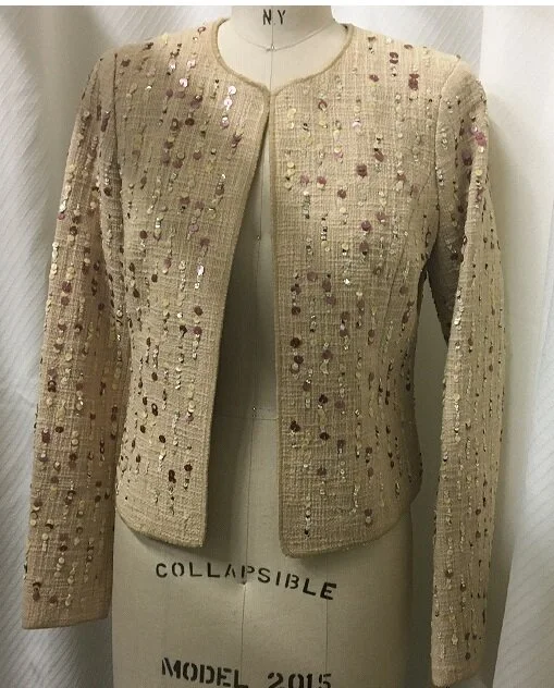 sequin open front jacket