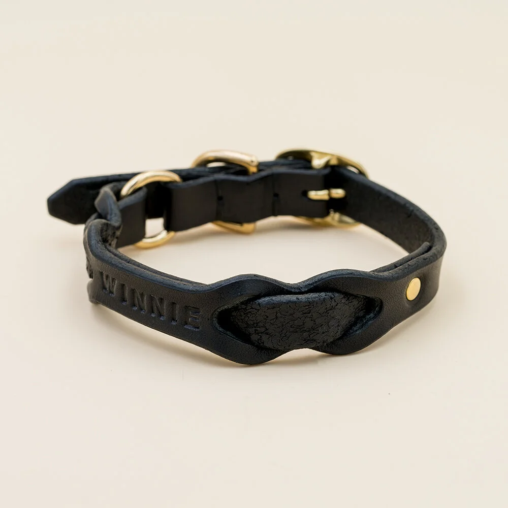 braided leather collar