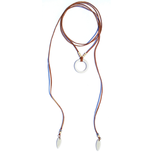 Wrap Leather Necklace w/ Natural 