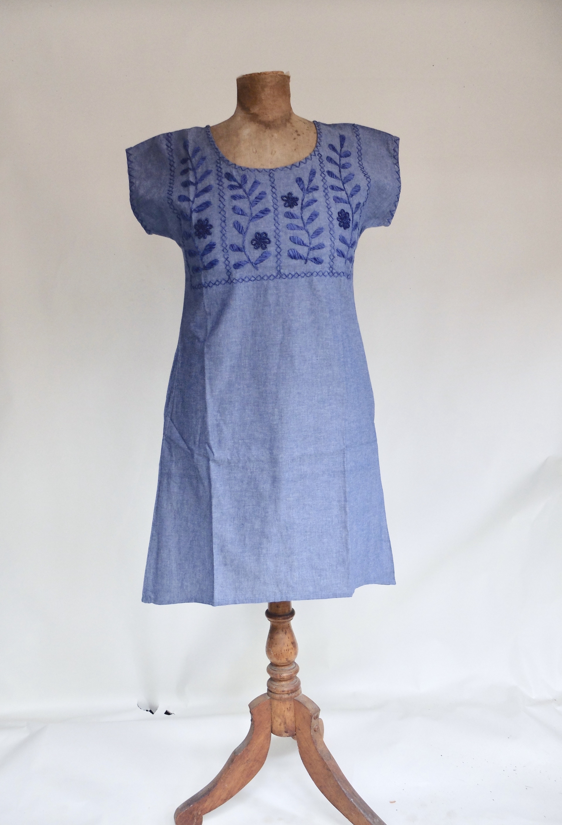 blue cotton summer dress