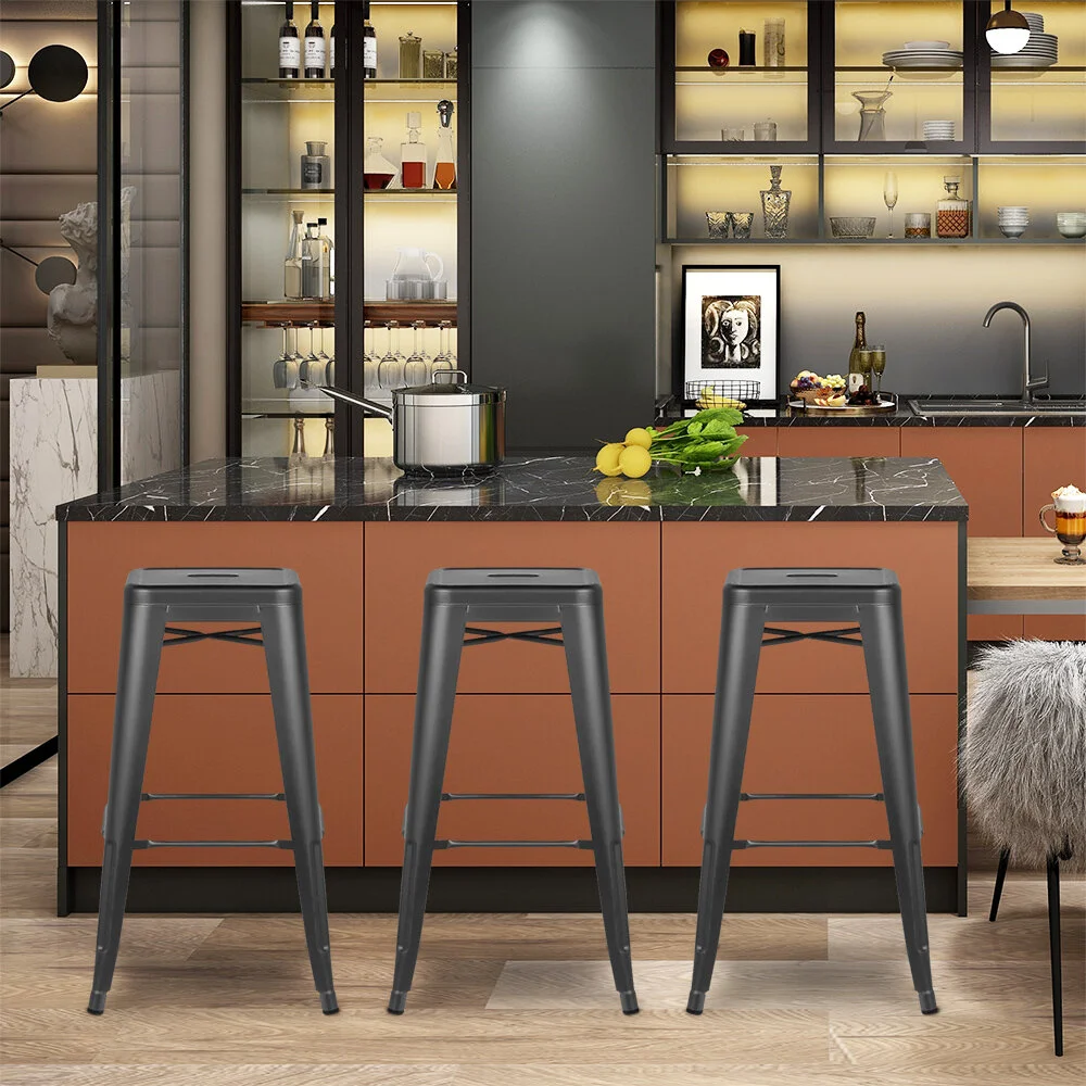 Abble 30 Inches Metal Bar Stools Set of 4 ABBLE