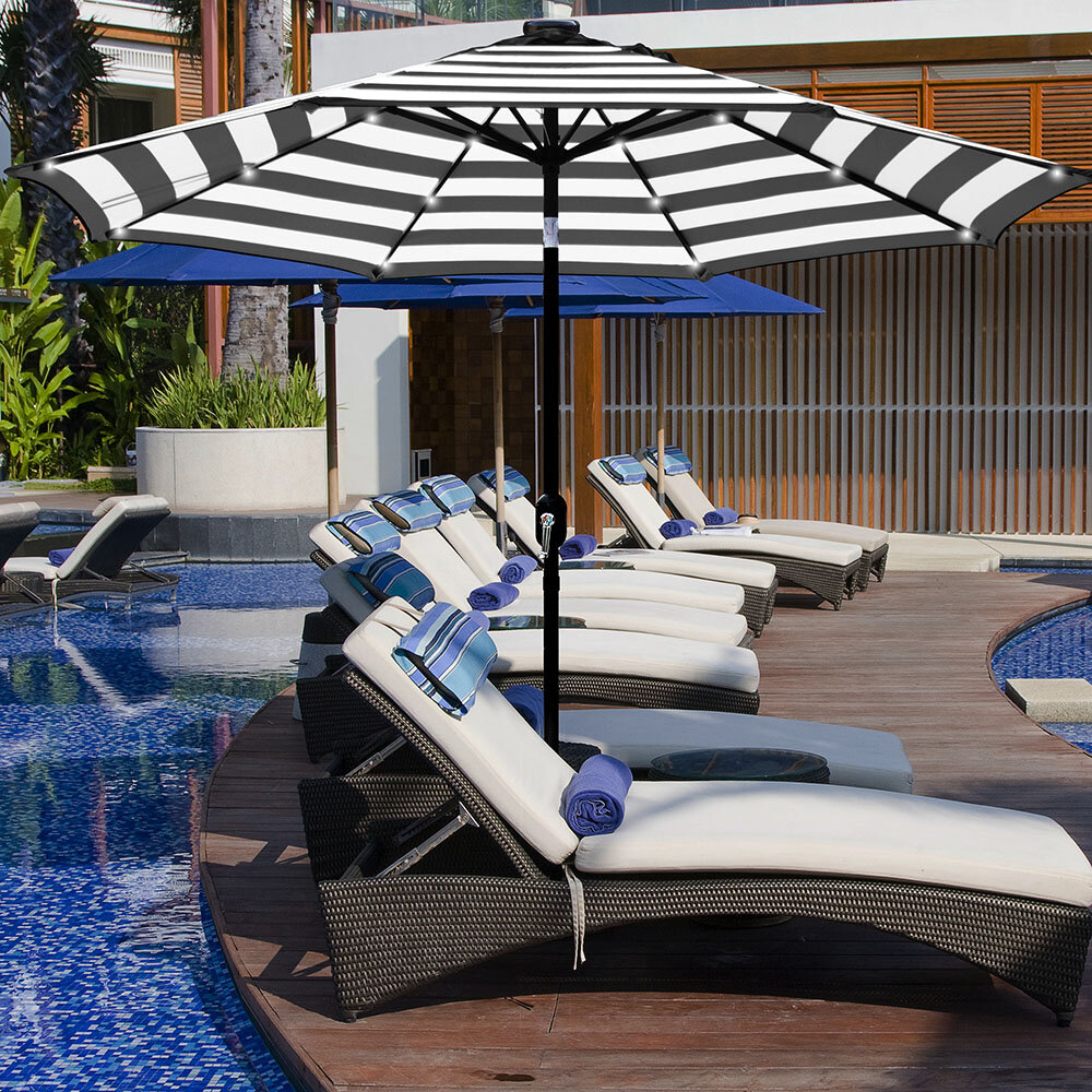 Abble 9ft Solar Market Umbrella with Tilt — ABBLE
