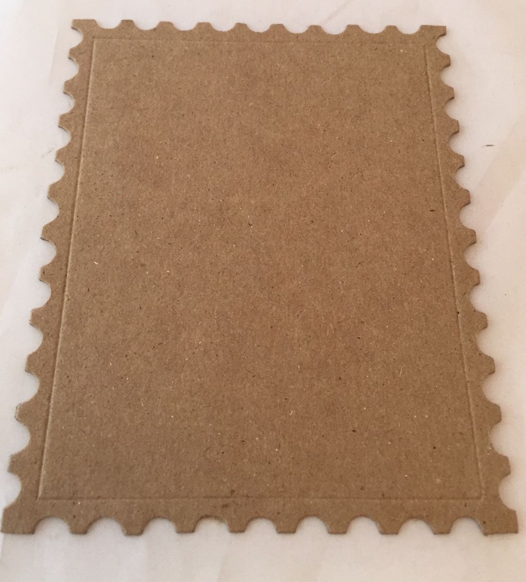 Postal stamp frame or border set with copyspace. Blank, beige po -  SuperStock